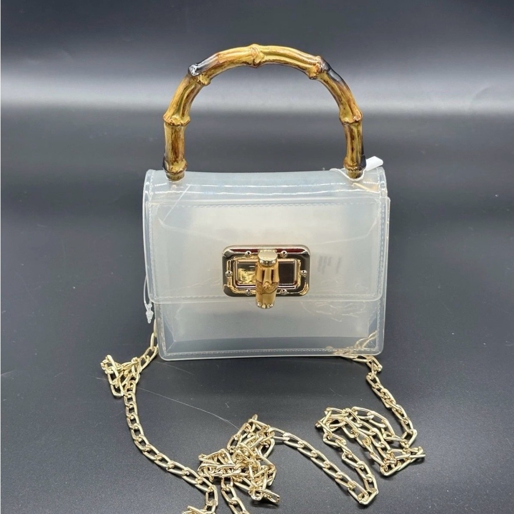 Clear Bamboo-Handle Mini Satchel - Brand